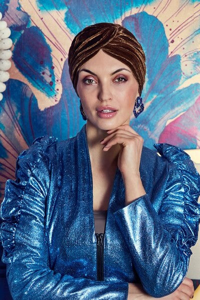 Pearl - Cuffia in velluto - nocciola 3024-4050