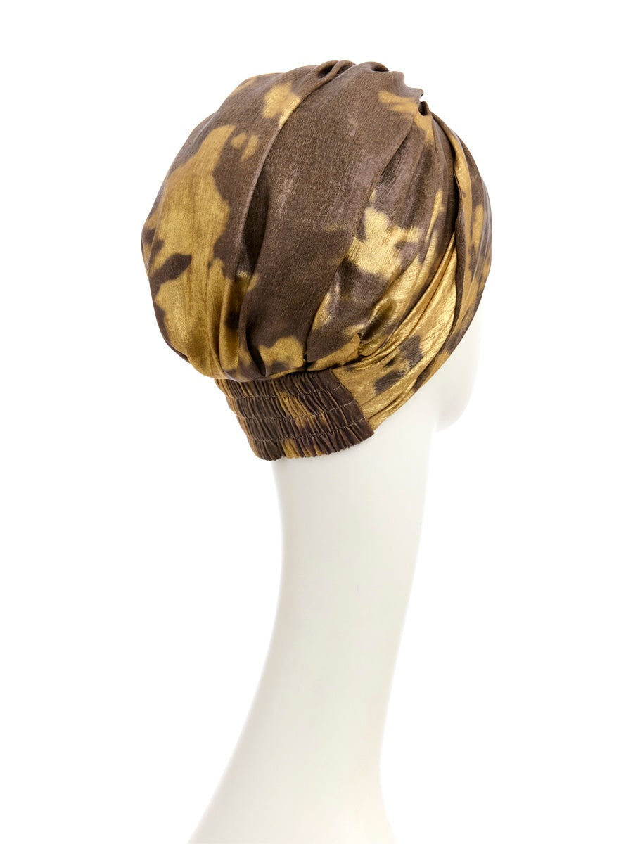 Sapphire - Turbante in poliestere/cotone/viscosa - fantasia Oriental Gold 3026-4057