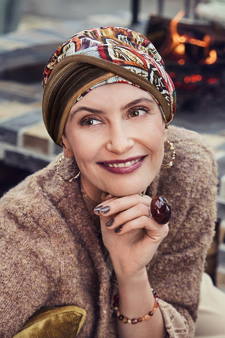 Turbante Shakti - Cuffia in viscosa di bambù - fantasia 1418-4117