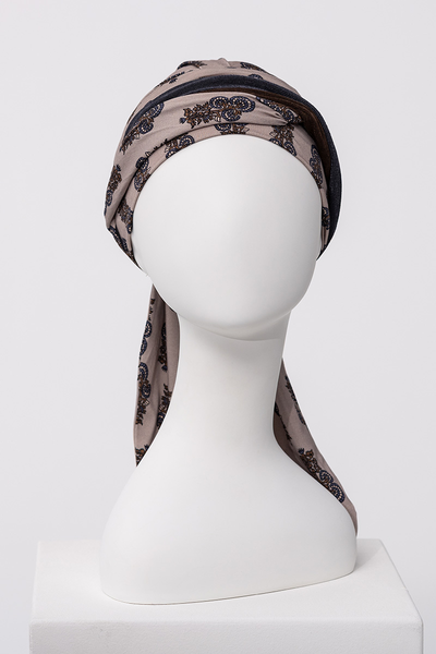 Beatrice - Turbante con nastri corti in viscosa di bambù - Fantasia – 1419-4116