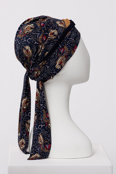 Beatrice - Turbante con nastri corti in viscosa di bambù - Fantasia – 1419-4119