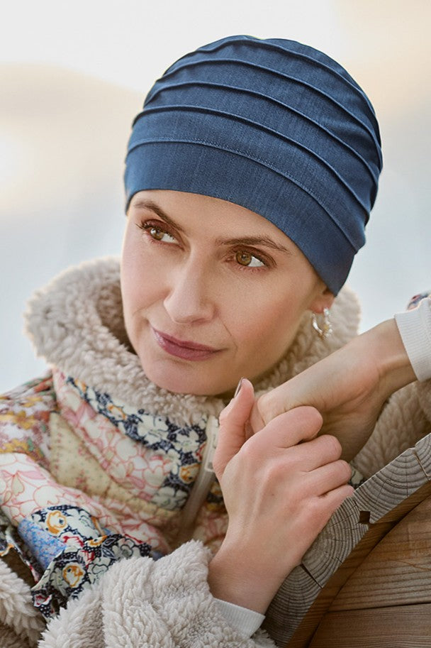 Turbante Yoga - Cuffia in bambù/tencel/poliestere - Denim 1612-4131