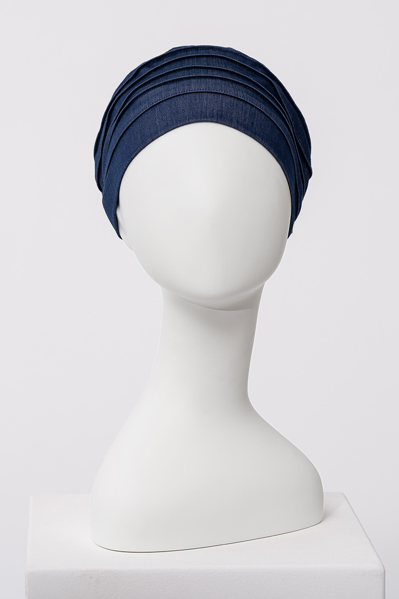 Turbante Yoga - Cuffia in bambù/tencel/poliestere - Denim 1612-4131