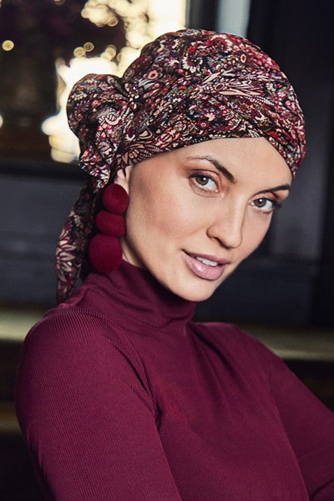 Juvela - Turbante con fascia rimovibile in poliestere/bambù – fantasia 3042-4115