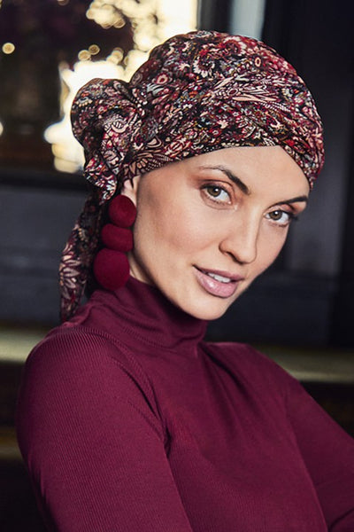 Juvela - Turbante con fascia rimovibile in poliestere/bambù – fantasia 3042-4115