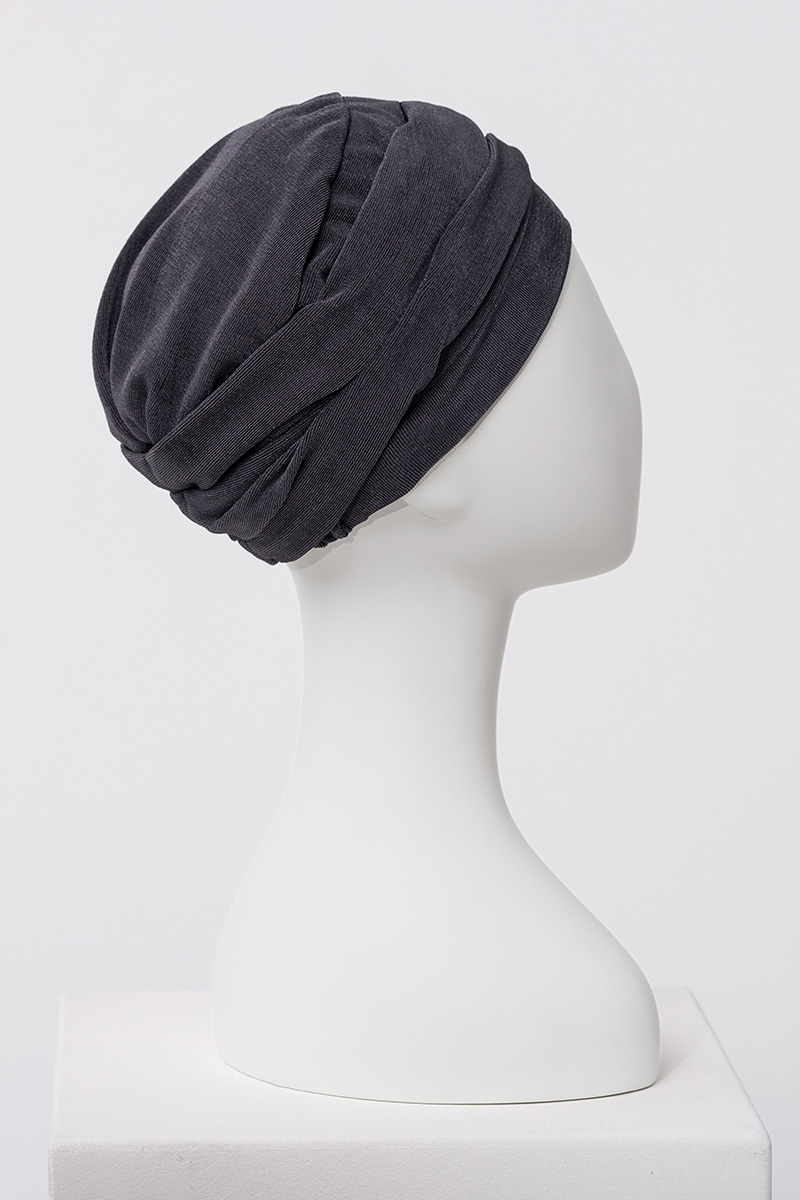 Aria - Turbante in poliestere/viscosa di bambù – Grigio/Blu 3050-4154