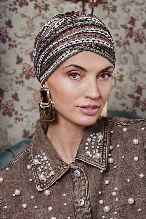 Sapphire - Turbante in poliestere/viscosa di bambù – fantasia 3055-4140