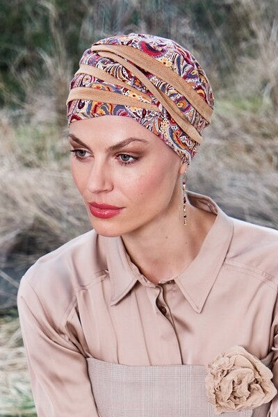 Turbante Shanti - Cuffia in Viscosa di Bambù - fantasia 1331-4046