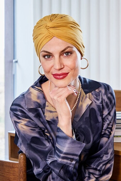 Turbante Joyo - Cuffia in Viscosa di Bambù - Ocra 1572-4052