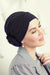 Turbante Zuri - Cuffia con fiore in cotone Supima - nero 1484-0657