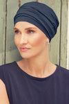 Turbante Nomi - Cuffia in cotone Supima - blu scuro 1490-0655