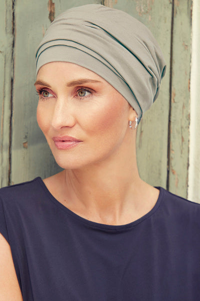 Turbante Nomi - Cuffia in cotone Supima - grigio chiaro 1490-0774